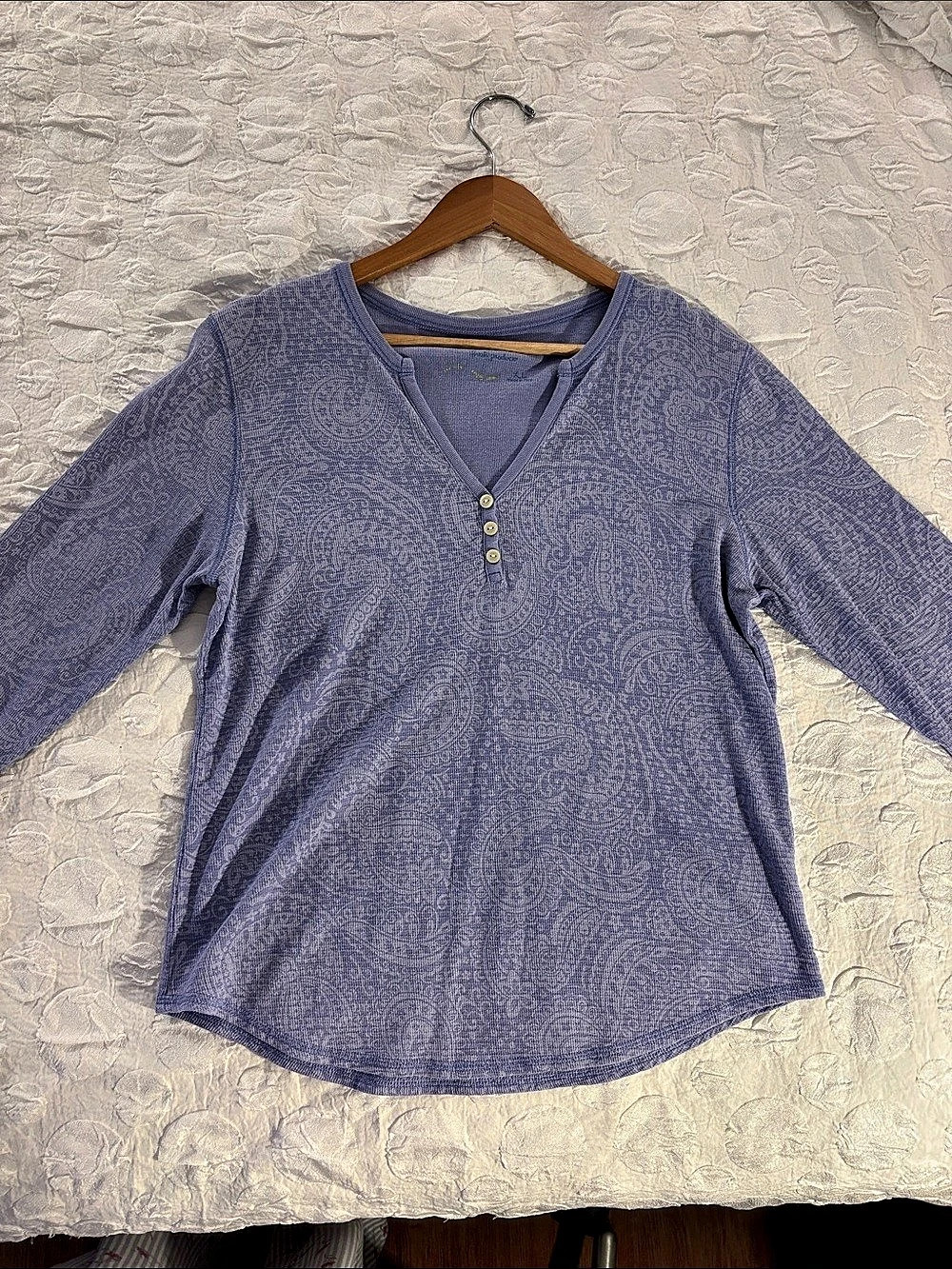 Fresh Produce Paisley Cotton Long Sleeve Top in Lavender XL